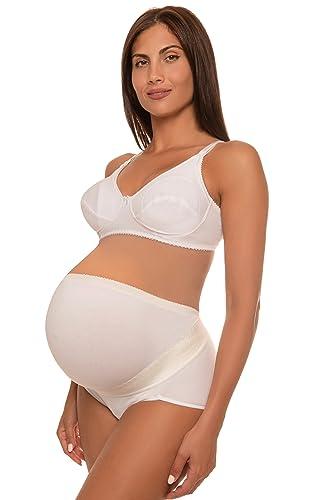 Istintiva Premamma – Mutande Donna Sostegno Gravidanza in Cotone | Supporto Addominale e Lombare | Sgambatura Anatomica | Bianco, Taglia 44 / IT4 /EU40