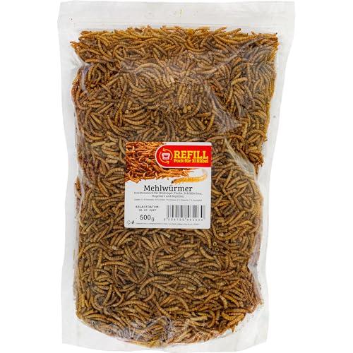 UGF – Vermi secchi di alta qualità, 500 g, mangime per uccelli selvatici, tutto l'anno, mangime per ricci, scoiattoli, mangime per criceti