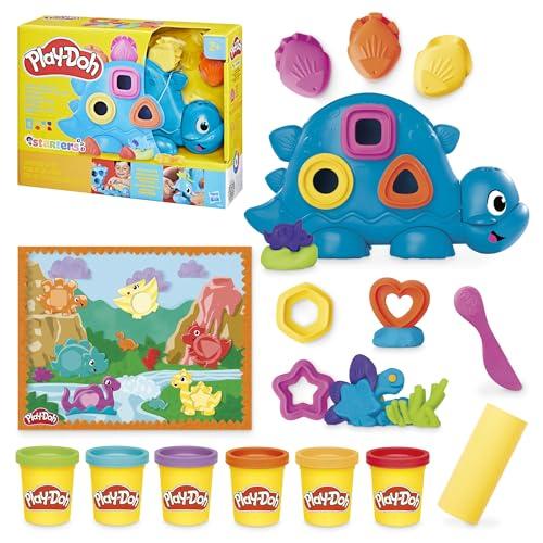 Play-Doh Hasbro, Starter Set Dinosauro Forme e Colori, Arti e Mestieri Creativi per Bambini e Bambine dai 2 Anni in su, Include 6 Vasetti di Pasta Modellabile e Accessori