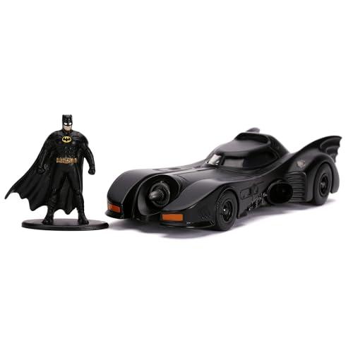 Jada - Dc Batman Batmobile 1989, 253213003, + 8 Anni, Scala 1:32, con Personaggio Incluso, Nero, taglia unica