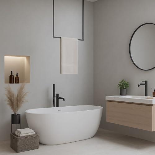 Appendiabiti da Soffitto TAVO 100×80 cm in Acciaio Nero Opaco – Barra Appendiabiti Sospesa Salvaspazio dal Design Industriale per Ingresso, Corridoio o Guardaroba – Made in Italy