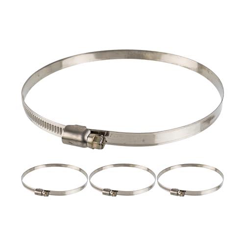 Fascette stringitubo professionali con vite senza fine, campo di serraggio 110-130 mm, 4 pz in acciaio inox W2, con impronta a croce, banda larga 9 mm, fascetta per tubo lavastoviglie