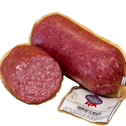 Salame Intero Cremoso di Norcia | Salume Spalmabile | Perfetto per Bruschette e Crostini | 400-500g | Specialità Centro Italia | 100% Carne Italiana | Senza Glutine e Lattosio