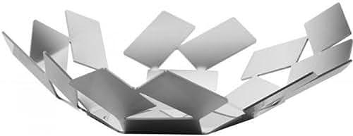 Alessi La Stanza dello Scirocco MT01 - Cesto Portafrutta di Design in Acciaio Inox 18/10, Lucido, Argento, 24.5 x 23.2 x 6.2 cm