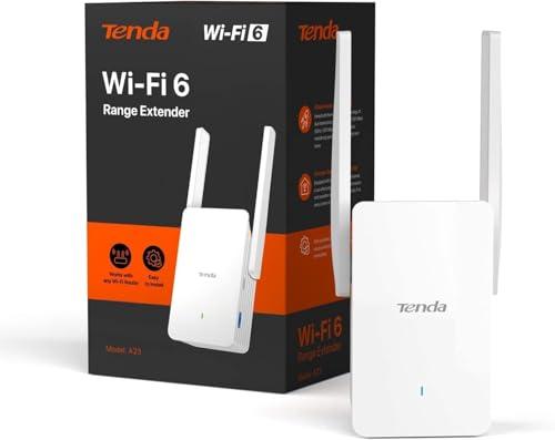 Tenda A23 Ripetitore WiFi 6 AX1500, Wifi Extender Dual-Band, Gigabit Porta, Antenne 2 * 5dBi, LED di Segnale Intelligente, Easy Setup, WPA3