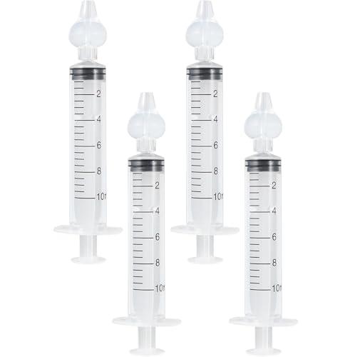 Blendura 4 pcs Siringa per Lavaggi Nasali Bambini 10 ml, con Punta Morbida per Siringhe Lavaggio Nasale Neonato, Siringa Nasale per la Pulizia Nasale di Neonati e Bambini