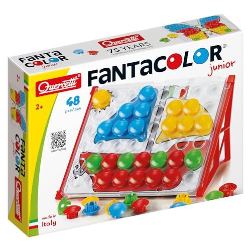 Quercetti - Fantacolor Junior Basic, gioco di bottoni grandi - bambini 2 anni - Made in Italy – 4195A