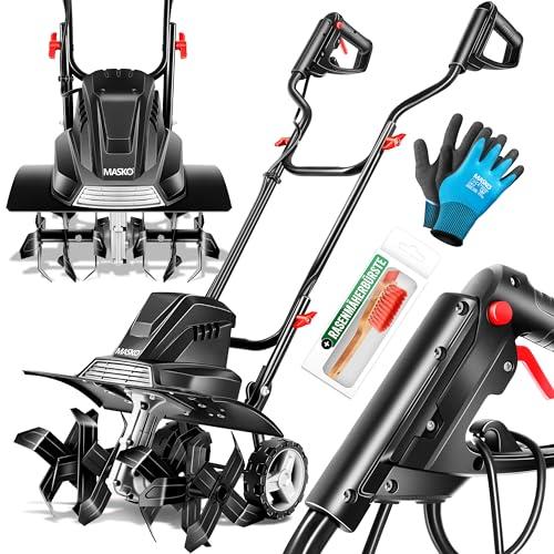 MASKO® Motozappa elettrica 1500W | larghezza di lavoro 40 cm - profondità di lavoro 20 cm | zappatrice per terreno | fresatrice agricola - coltivatore - fresa da giardino | zappatrice elettrica