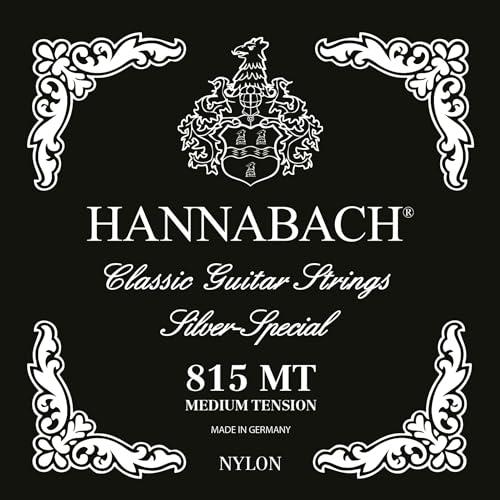 Corde Hannabach per chitarra classica serie 815 a media tensione (corde di alta qualità, multiuso per quasi tutti gli strumenti, corde per chitarra classica, Made in Germany), Nero