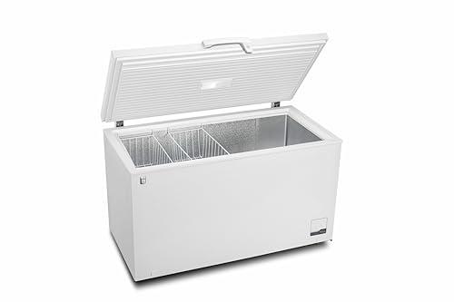 METRO Professional Congelatore a pozzetto GHF2500, acciaio/alluminio, 165 x 73.5 x 83.5 cm, 125 W, 2 cestelli, illuminazione a LED, con serratura, bianco (500 L)