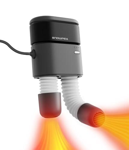 Snowpea Asciugatore Scarpe con Soffiatore Aria Calda, Ventilatore Riscaldato, Scaldapiedi, Asciugatore Scarpe Ginnastica, Cappelli, Scarponi Sci, Timer 3/6/9 Ore, 30cm Tubo