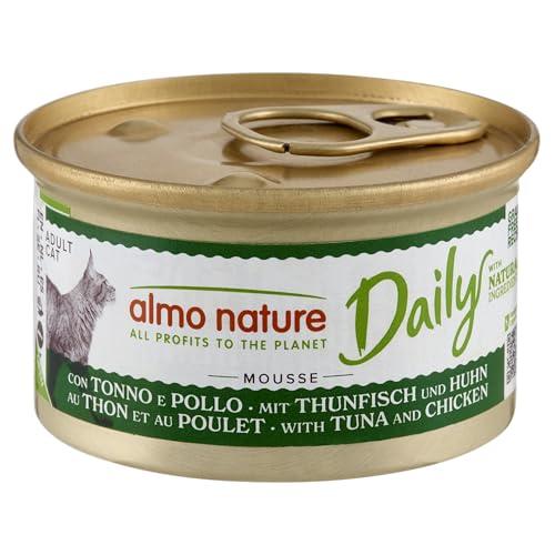 almo nature Daily, Alimento Umido per Gatti Adulti in Mousse con Tonno e Pollo - Confezione da 2.04 kg (24 x 85 g)