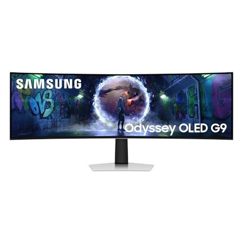 Samsung Monitor Gaming Odyssey OLED G9 (S49DG934), Curvo (1800R), 49'', 5120x1440 (DQHD), 32:9, HDR10+, QD-OLED Glare Free, 240Hz, 0,03ms (GtG), Compatibilità G-Sync, HDMI, Micro HDMI, DP