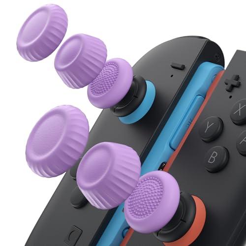 JSAUX Thumb Grips per Nintendo Switch 2, cappucci per levette antiscivolo aggiornati, design ergonomico, presa migliorata, comodi e resistenti, copri joystick, viola, 3 paia 6 pezzi