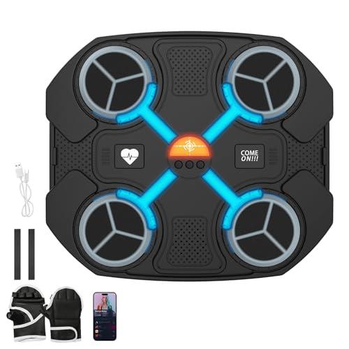 Macchina per boxe musicale, con Bluetooth, da parete, con ricarica USB, attrezzatura da allenamento regalo per bambini e adulti (nero)