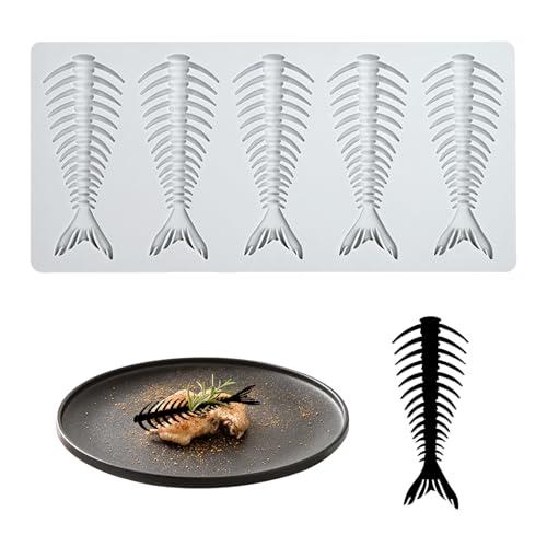 YapitHome Stampo in Silicone per Pesce,Stampo in Silicone per Dolci,Stampo per Torta in Pizzo per Pasta Zucchero,Burro, Fondente,Sapone,Decorazione per Piatto Piano,Argilla