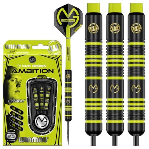 WINMAU Michael Van Gerwen MvG Ambition 24 Grammo Freccette in Ottone con Prism Voli e Nylon Freccette Aste