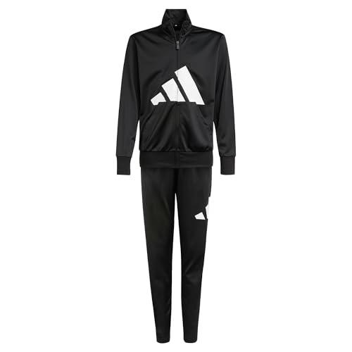 adidas Unisex - Bambini ESSENTIALS BIG LOGO CLIMACOOL TRACKSUIT, black/white, 11-12 Years