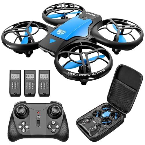 4DRC Mini drone per bambini, quadricottero radiocomandato a mano, 3 batterie, volo più lungo, altitudine mantenuta, modalità senza testa, lancio GO, flip 3D, 3 modalità