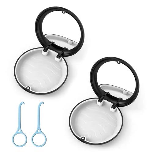 2 Porta Apparecchio Denti con Specchio, Custodia Ortodontiche per Retainers e Allineatori, Porta Bite Dentale Scatola Apparecchi Dentali, Include Strumento Rimozione per Allineatori parentesi graffe