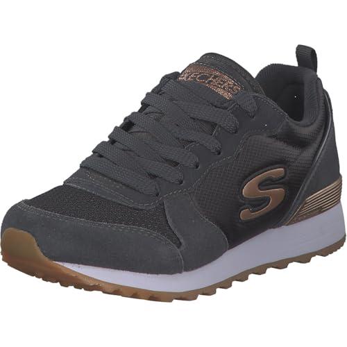 Skechers Og 85 Goldn Gurl, Sneaker a Collo Basso Donna, Charcoal Suede Nylon Mesh Rose Gold Trim, 39 EU