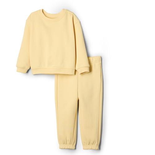 Amazon Essentials x Sofia Grainge Set con Felpa E Pantaloni Sportivi Bambini e Ragazzi, Giallo Burro, 2 Anni
