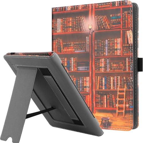 HGWALP Custodia universale per 6-7 pollici eReaders, Folio Stand Cover con cinturino compatibile con Kindle Paperwhite/Colorsoft/Kobo/Tolino/Pocketbook/Sony 6