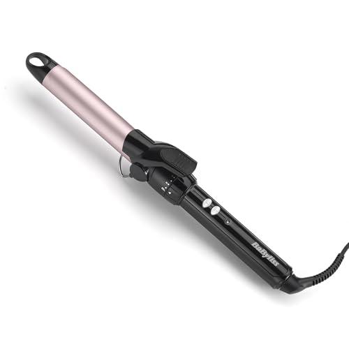 BaByliss Ferro arricciacapelli 25mm, Satin Touch, 10 temperature, riscaldamento rapido, supporto integrato, Nero e rosa, C325E