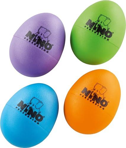 Nino Percussion Egg Shaker Assortment - 4 Uova a Sonagli per Bambini dai 3 Anni - Strumento Musicale - Idea Regalo - Plastica, Multicolore (NINOSET540-2)