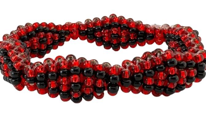 PULSERA ILDE - IDDE ELASTICO DE ELEGGUA. RELIGION YORUBA, SANTERIA CUBANA. OSHA, ORISHA. YORUBA CREATIONS