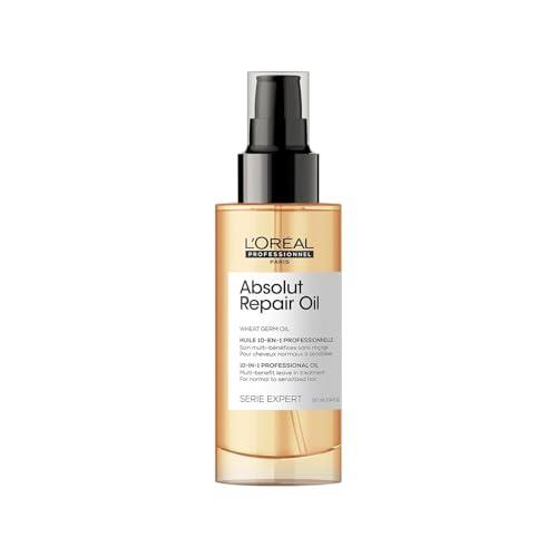 L'Oréal Professionnel Paris | Olio 10 in 1 multiuso per capelli secchi e danneggiati Absolut Repair Serie Expert, Formula ristrutturante, 90 ml