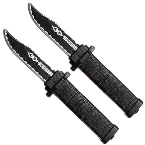 KEQAR Coltello scomparsa, 2 coltelli finti, coltello finto retrattile, coltello da magia, coltello da trucco, coltello da palcoscenico, coltello scomparsa, per bambini e adulti, regalo di festa