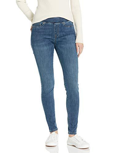 Amazon Essentials Jegging Elasticizzato Senza Zip a Vita Media - colori fuori produzione Donna, Delavé Medio, 44 Corto