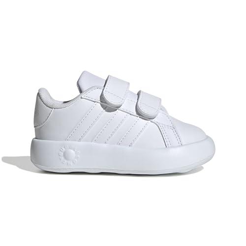 adidas Unisex - Bimbi 0-24 Grand Court 2.0 Shoes Kids, Cloud white/Cloud white/grey, 23 1/2 EU