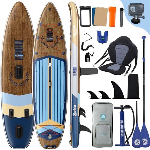 Niphean (Extra Grande) Tavola SUP Gonfiabile per 2+1 Persone/Famiglia, Stand Up Paddle Board con (Facile per Principianti) Ala Bilanciata, Custodia Impermeabile, SUP Gonfiabile Adulti, Idee Regalo