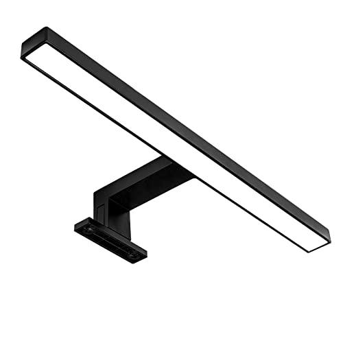 LIGHTWORLD24 Welt der Lichter Lampada da Specchio LED Nera 30 cm – 5W, 550 Lumen, 4000K Bianco Neutro, IP44, 230V – Luce da Bagno, Luce da Trucco, Montaggio su Specchio o Armadio