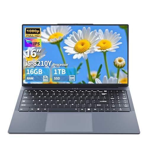 PC Portatile 16 Pollici, Computer Portatile Core i5 fino a 3,60 Ghz, Notebook 16GB RAM 1TB SSD, Laptop 1920 * 1080 IPS Full HD Schermo,Tastiera retroilluminata full, USB3.0, Type-C, Per Studio Lavoro
