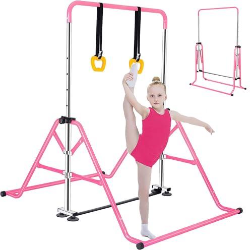 FCOUMY Barra da Ginnastica per Bambini con Barra Orizzontale Pieghevole Regolabile Pull Up espandibile Junior Home Attrezzature Barre Orizzontali per Bambini per Bambini Home Training