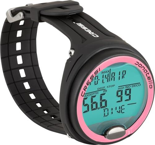 Cressi Donatello Diving Computer - Computer Subacqueo Professionale da Polso per Immersioni e Apnea, Taglia Unica Unisex Adulto, Nero/Rosa