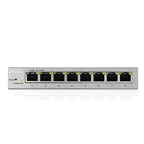 Zyxel 8 Port Gigabit Web Managed Switch | Plug & Play | Supporto VLAN, QoS, IGMP & LAG | Senza Ventilatore [GS1200-8]
