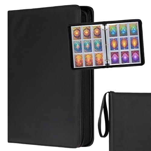 DISTOCK Raccoglitore Carte Pokemon 9 Tasche con Cerniera - 50 Fogli per 900 Carte – Album Pokemon Grande in Pelle Impermeabile