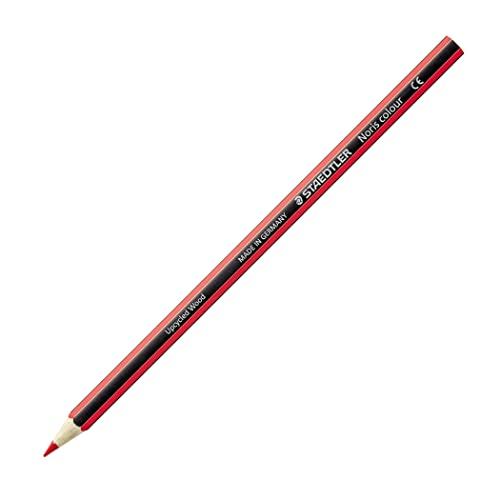 Staedtler Noris Colour - Matite Colorate Rosse, Set Matite da Disegno, Ideale per Cancelleria Scuola Università Ufficio e Cartoleria, Matite Triangolari per Bambini - Materiale Scolastico, 12 Pezzi