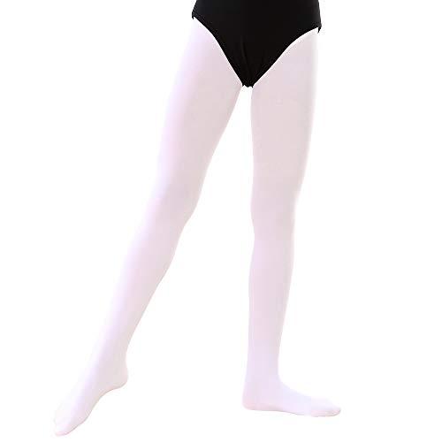 Soudittur Collant da Ballo e Calzamaglie da Danza Classica per Bambina Ragazze Donna in 1 Paia Bianco, XS (90-110 cm)