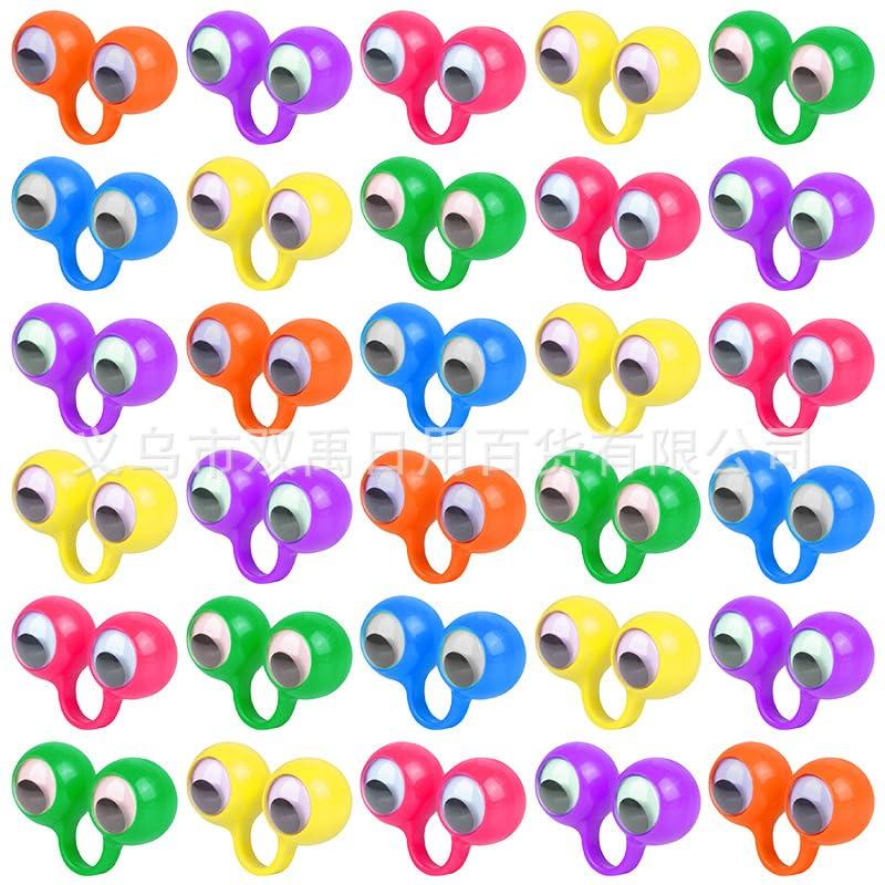 Jieddey Occhi da Dito,30 Pack Occhio Dito Marionette in Burattini da Dito Occhi per Bambini Eye Finger Puppets Occhio su Anelli Giocattoli