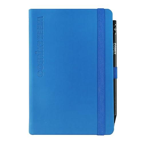 COMIX, Medium - Agenda 2026 Settimanale 12 Mesi, Chiusura con Elastico, Passante Elastico per Matita o Penna, Con Matita COMIX Inclusa, Doppio Segnalibro, 192 Pagine - cm 10,7x15,9h, Blu