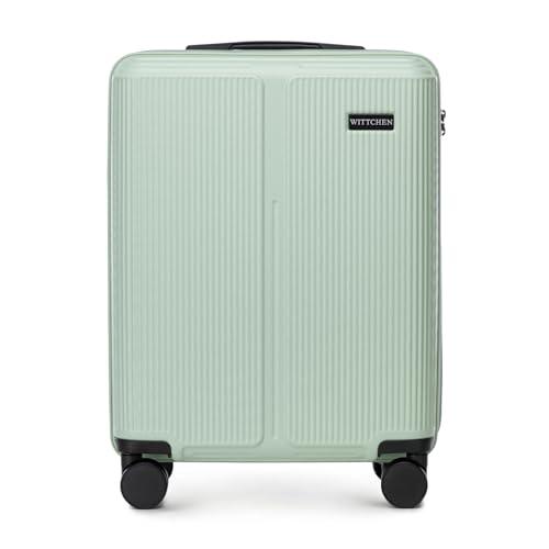 WITTCHEN Stripes Line Valigia da cabina 55 × 39 × 20 cm (M) | (36 L), ABS rigido, 4 ruote 360° e lucchetto combinazione | Trolley bagaglio a mano formato, Ryanair/ITA Airways - Colore: Verde menta