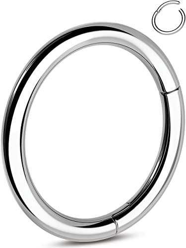 OUFER G23 - Orecchini a cerchio in titanio a forma di tacchino, cartilagine, piercing a elica helix, 16G conchetta cerniera labbro piercing naso, 1,2 mm, regalo da uomo e donna, 12 mm