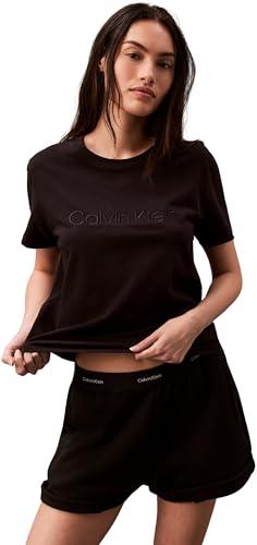 Calvin Klein T-Shirt Donna Manica Corta Classic Cotone, Nero (Black), L