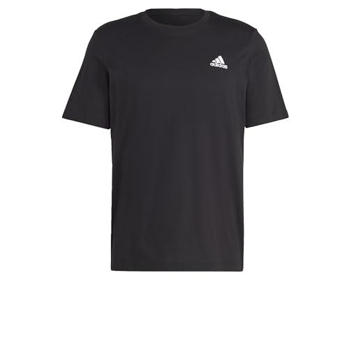 adidas Essentials Single Jersey Embroidered Small Logo Short Sleeve T-shirt, Nero, S Uomo