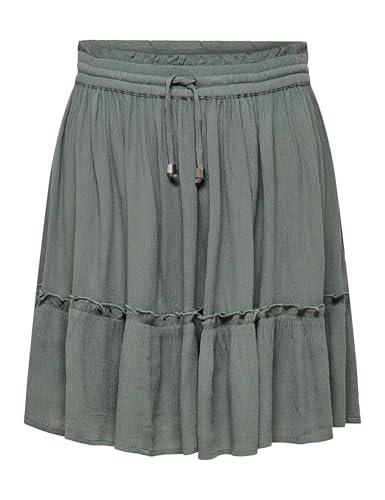 ONLY Onlibiza Life-Maglietta Corta Wvn Noos Gonna, Balsamo Verde, S Donna